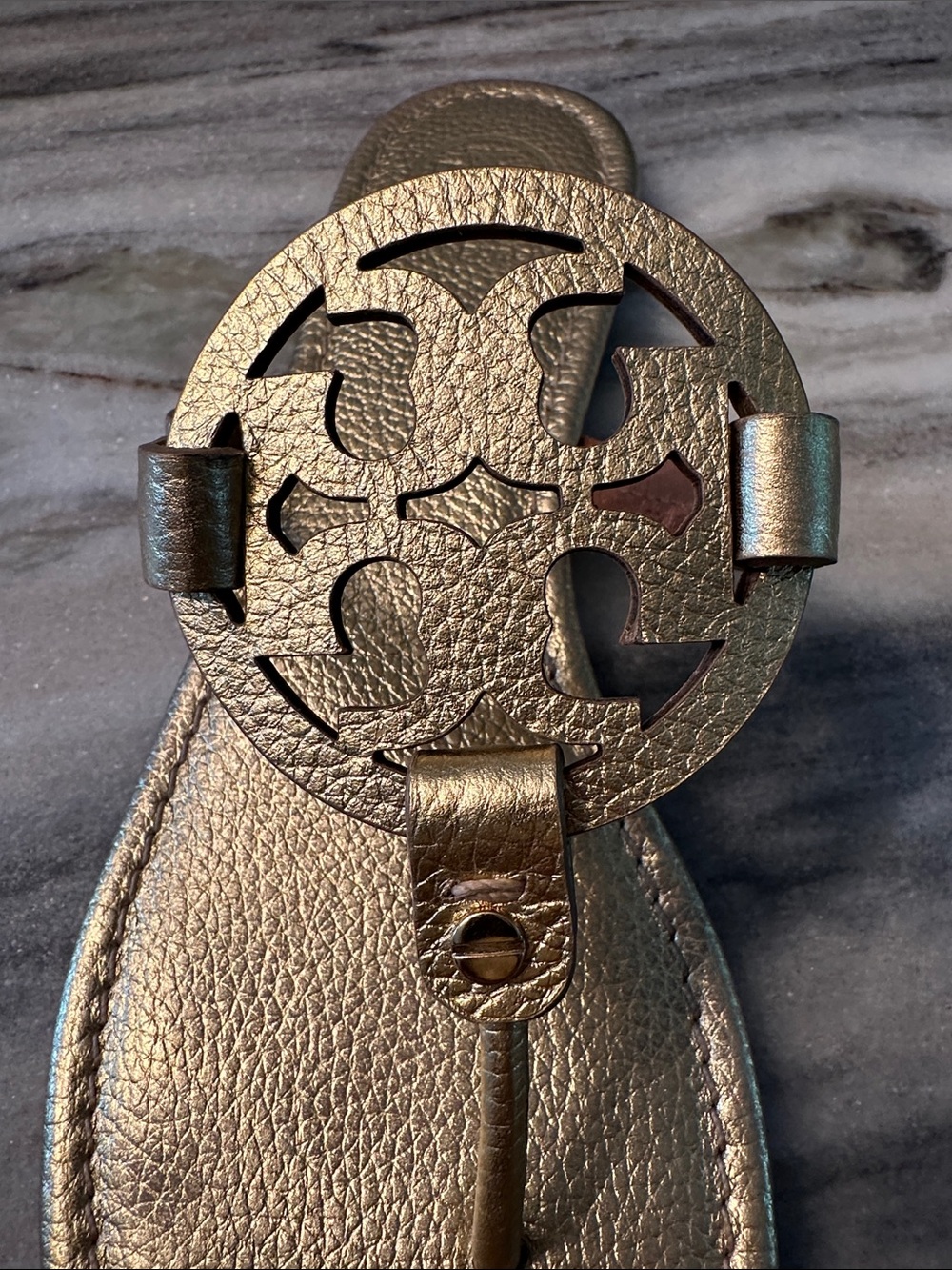 Tory Burch Miller Metallic Gold Sandals SIZE 11 - Picture 2 of 4